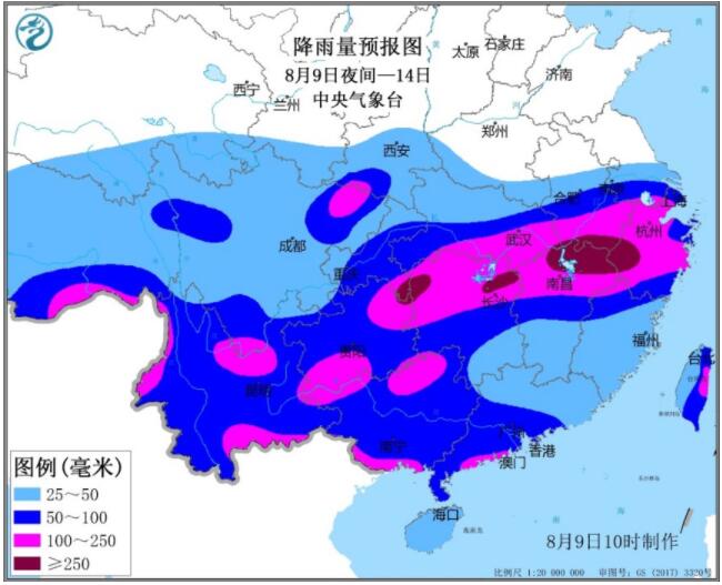 中央气象台发布重要天气提示：今夜至14日西南东部至长江中下游迎强降雨
