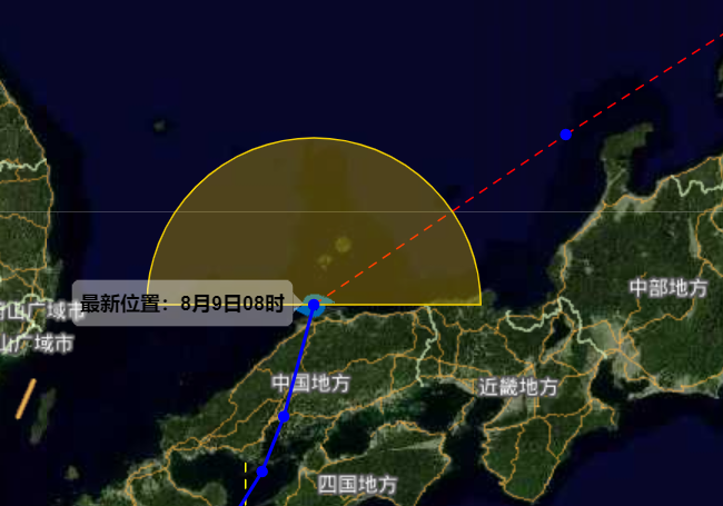 2021年第9号台风实时路径图发布 台风卢碧登陆日本鹿儿岛