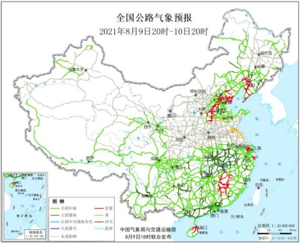 全国交通天气最新预报：8月10日高速路况最新实时查询