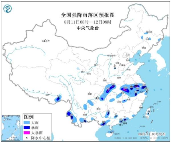 长江中下游强降雨继续在线 部分地区伴雷暴大风强对流天气