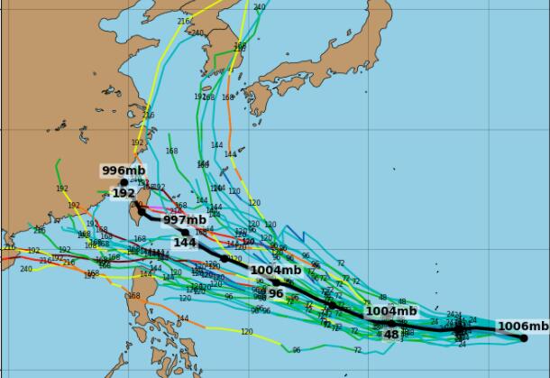 12号台风奥麦斯实时路径发展趋势图 十二号台风最新路径走向预测图
