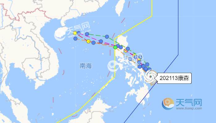 13号台风康森最新消息路径图 台风康森生成未来会影响我国吗