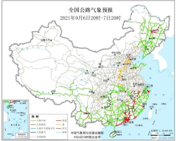 全国交通天气最新预报：9月7日高速路况最新实时查询