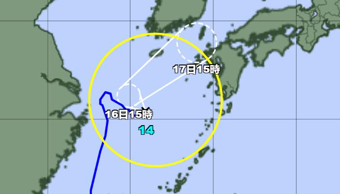 9月15日国外天气预报：台风灿都将给日本带来强降雨