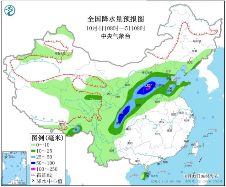 国庆第3天西北华北等降温降雨 江南华南高温达38℃