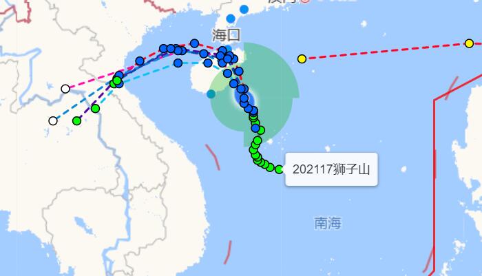 17号台风狮子山路径最新走向图 台风路径实时发布系统路径趋势