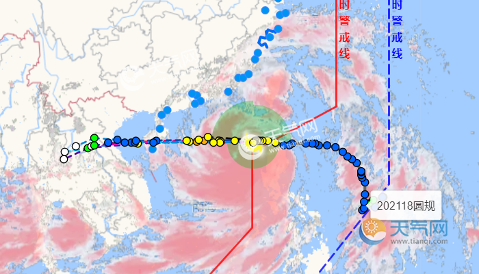 18号台风路径图最新消息今天 台风圆规会在哪里登陆