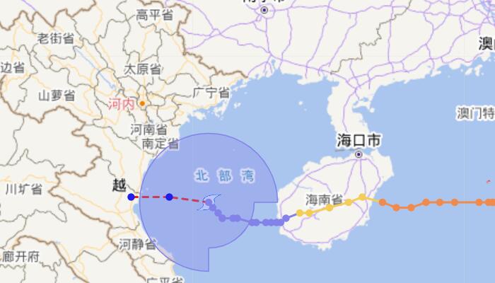 海南台风圆规路径实时发布系统 逐渐远离对海南影响减弱