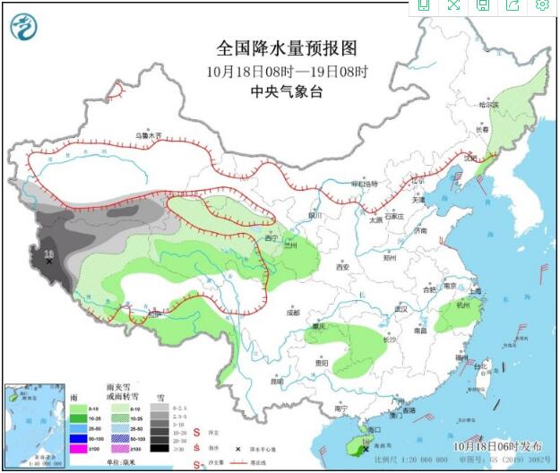 西藏青海等雨雪天气侵袭 海南东南部仍有明显降水