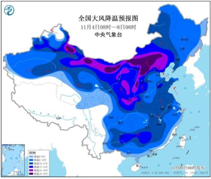 寒潮来袭陆续现降温大风过程 京津冀等有重度雾霾侵扰