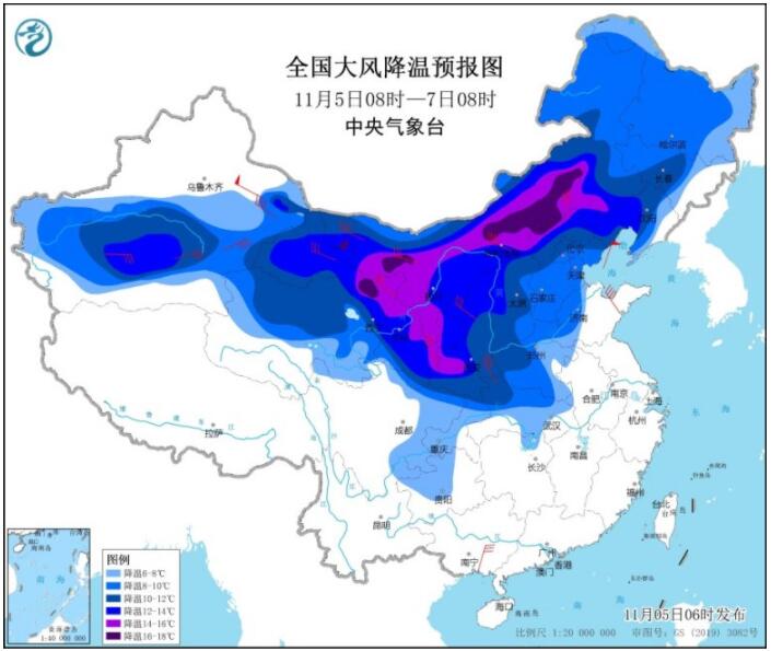 寒潮继续扩展影响我国 京津冀等依然有较浓雾霾