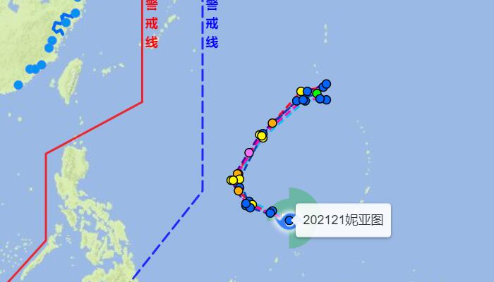 2021年21号台风妮亚图实时路径预测图 台风妮亚图未来会去哪里