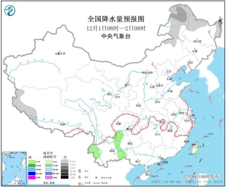 西藏黑龙江等有明显降雪 东北华北江南等大风显著