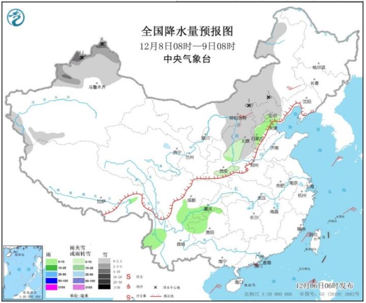 华北东北西北等迎明显降雪 内蒙古河北河南等大风显著