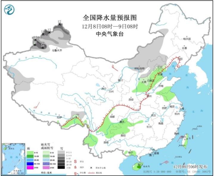 华北东北要下雪了 北方城市雨雪进程图