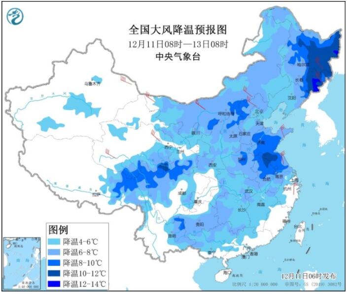 冷空气影响中东部继续降温伴大风 黑龙江内蒙古等仍有降雪