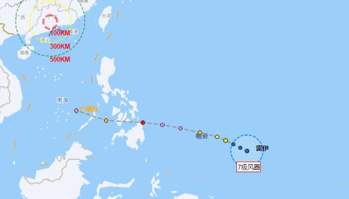 第22号台风实时路径预测图 “雷伊”生成后最新走向图