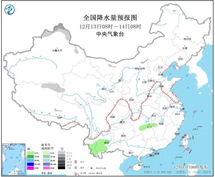 新疆北部仍有明显降雪 东海南海等部分海域大风可达9级