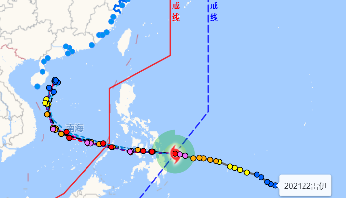 2021温州台风网台风最新实时路径图发布消息 22号台风雷伊会登陆广东吗