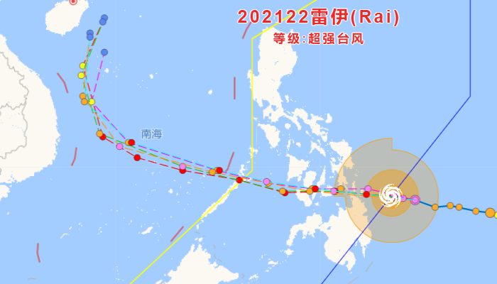 第22号台风最新实时路径图发布系统 台风“雷伊”加强为超强台风级