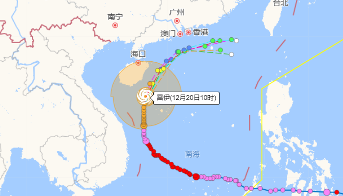 台风雷伊最新实时路径图消息今天 22号台风影响海南三沙及附近海域