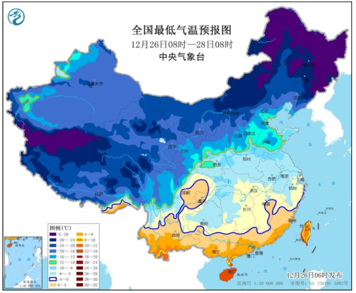 华南贵州等地现最低气温0℃ 湖北湖南重庆等地有雨雪天气