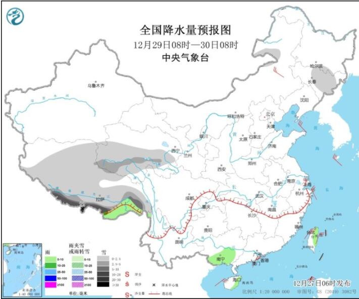 寒潮余力仍影响南方 西藏南部局地将有大暴雪