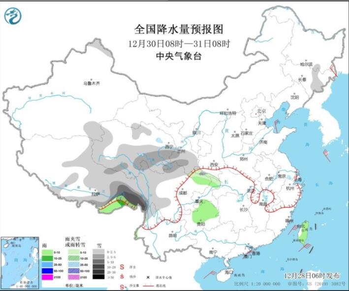 青藏南部有较强降雪 江南华南等部分地区有弱降雨