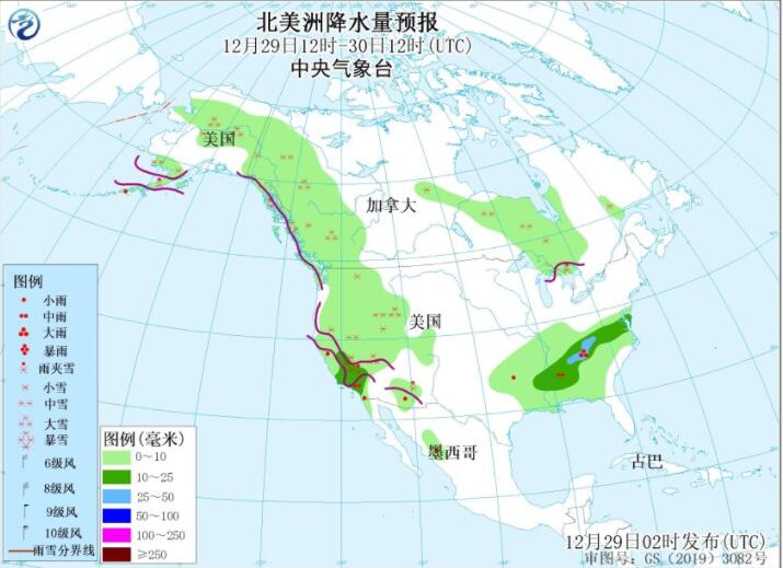 12月29日国外天气预报：加拿大美国日本等局地或现大暴雪