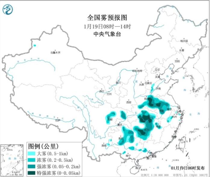 河南湖北湖南浙江等大雾弥漫 青海北京河北等迎雨雪