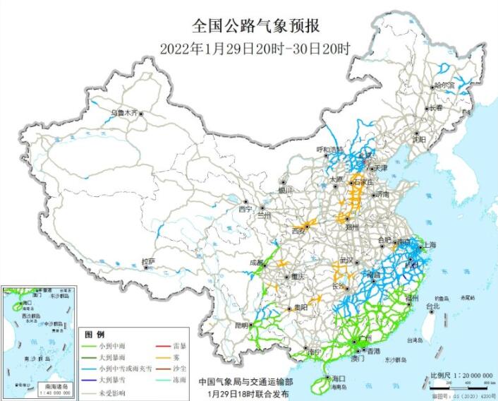 2022春运交通天气最新预报：1月30日高速路况最新实时查询