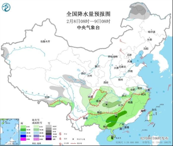 贵州湖南湖北等仍有雨雪 东海台湾海峡等大风显著