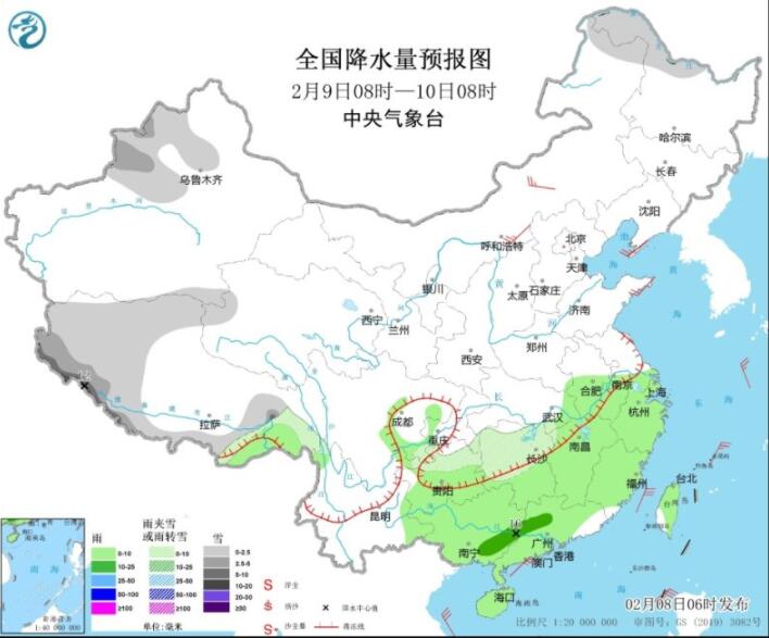 贵州湖南湖北等仍有雨雪 东海台湾海峡等大风显著