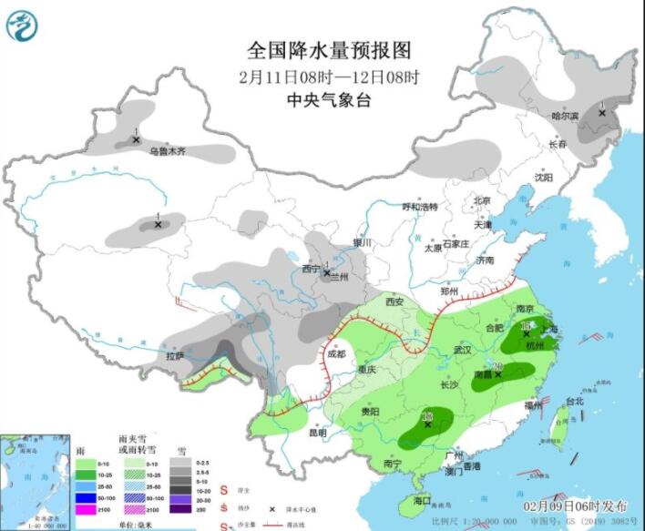 贵州湖南仍有降雪局部冻雨 西南江南华南等有明显降雨