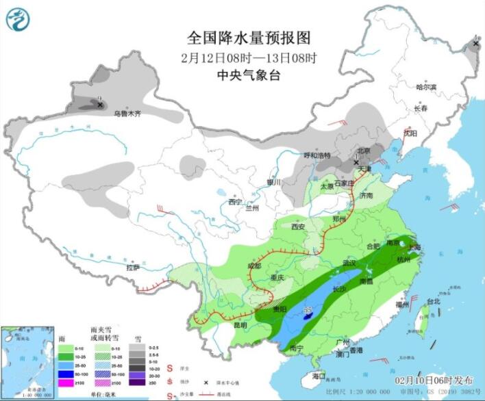 贵州重庆湖北湖南等仍有雨雪 西南江南华南等继续阴雨天