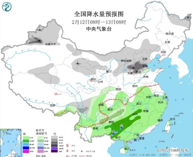 华北内蒙古将有明显降雪 南方地区将持续阴雨天气
