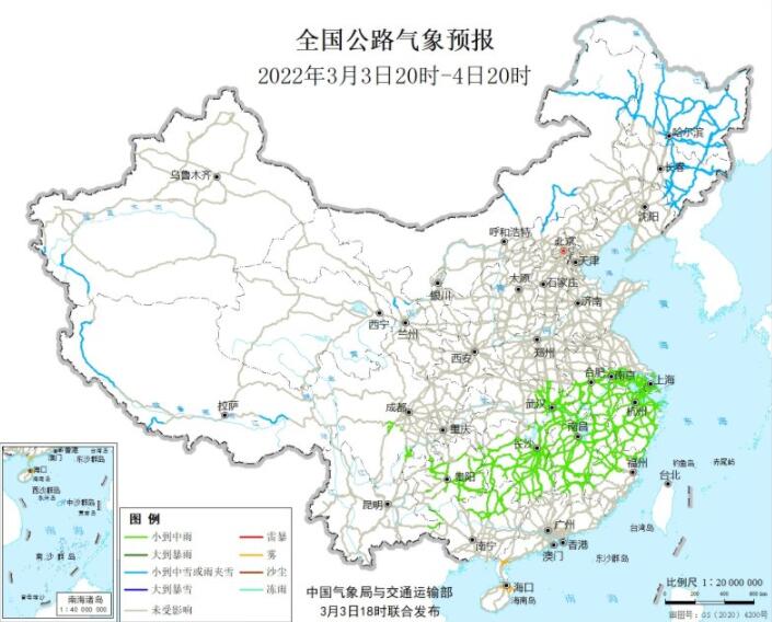 2022全国交通天气最新预报：3月4日高速路况最新实时查询