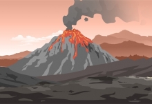 俄千岛群岛的埃别科火山喷发 灰羽在风作用下向东南漂移3公里