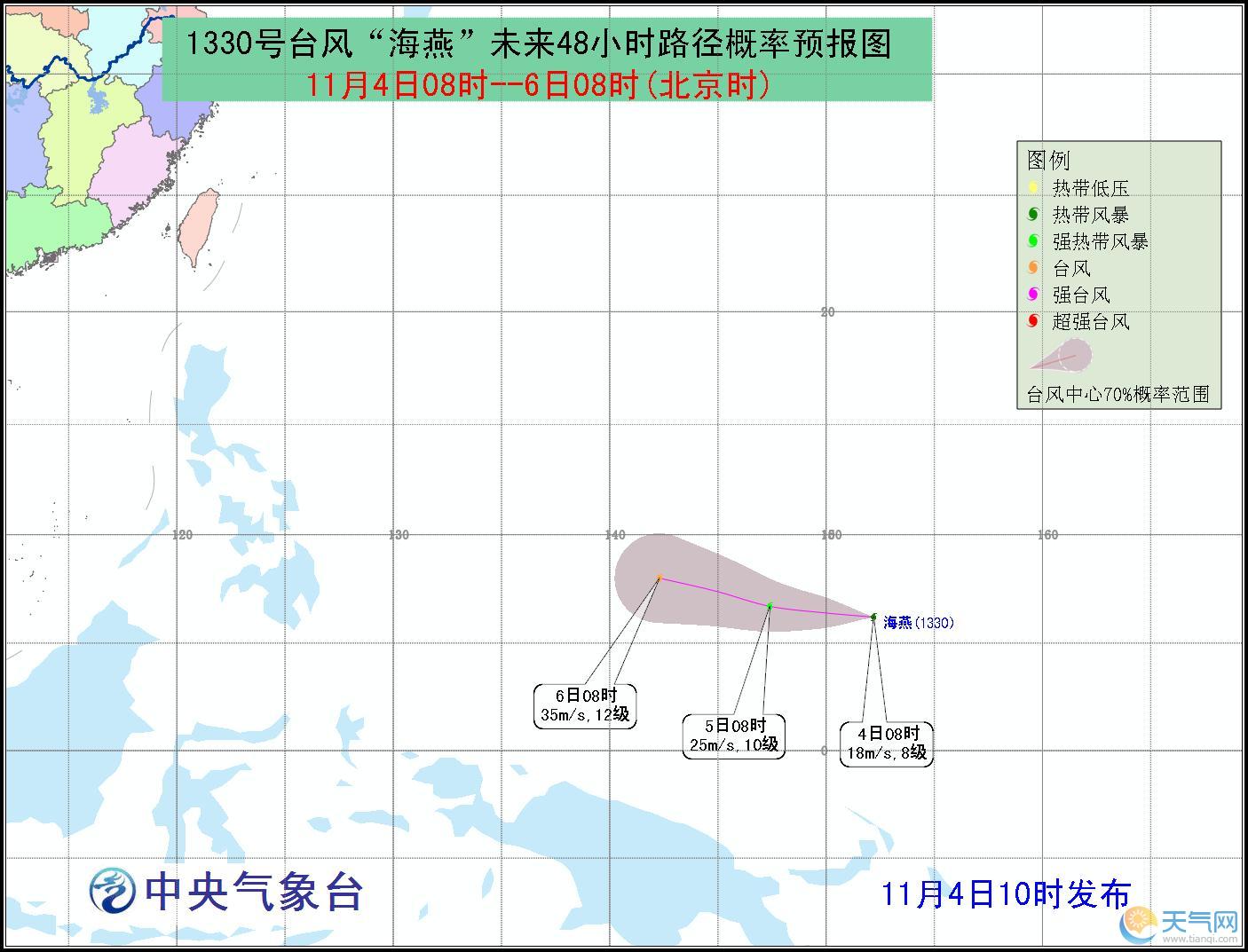 台风海燕移动路径图