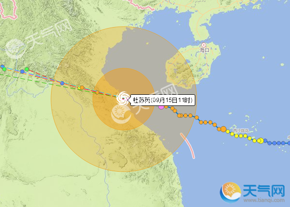 2017三亚台风路径 台风杜苏芮过境15日三亚仍有12级大风