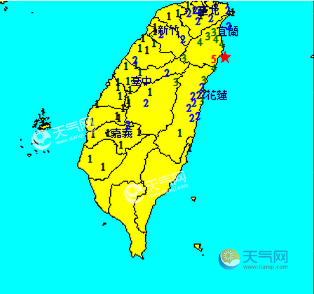 臺灣地震最新消息:8日00時52分嘉義4.6級地震