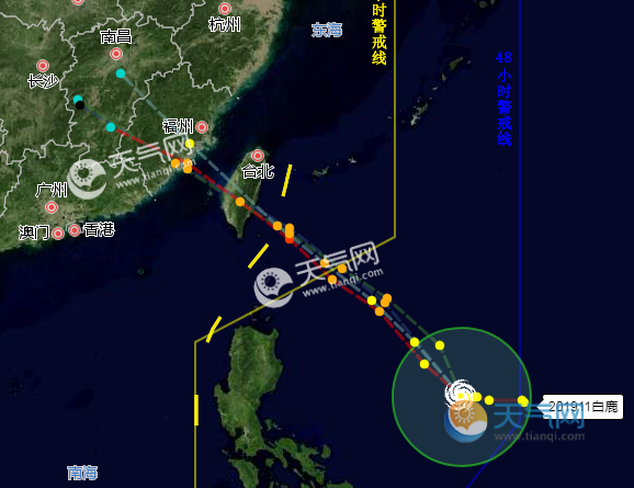 中央气象台最新监测11号台风路径台风白鹿直扑中国华南