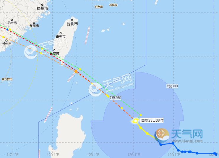 台风白鹿路径