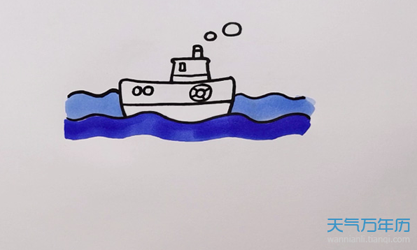 大海简笔画怎么画大海的简笔画步骤图解教程
