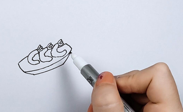 炸虾简笔画怎么画炸虾的简笔画步骤图解教程