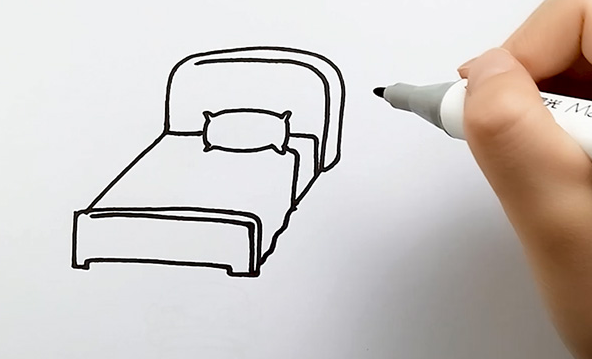床简笔画怎么画床的简笔画步骤图解教程