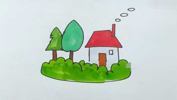 绿色家园简笔画怎么画绿色家园的简笔画步骤图解教程