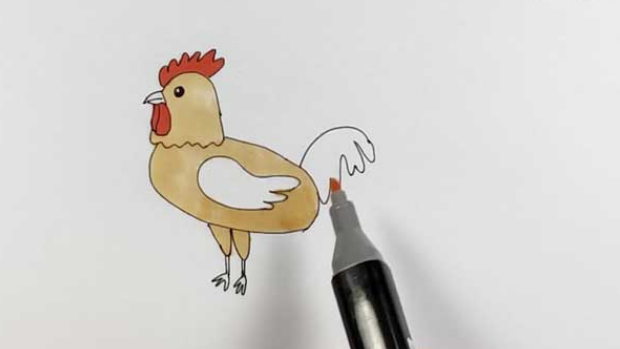 鸡的简笔画怎么画鸡的简笔画步骤图解教程