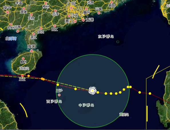 海南楊柳颱風最新路徑預報12號颱風將讓海南哪裡出現暴雨