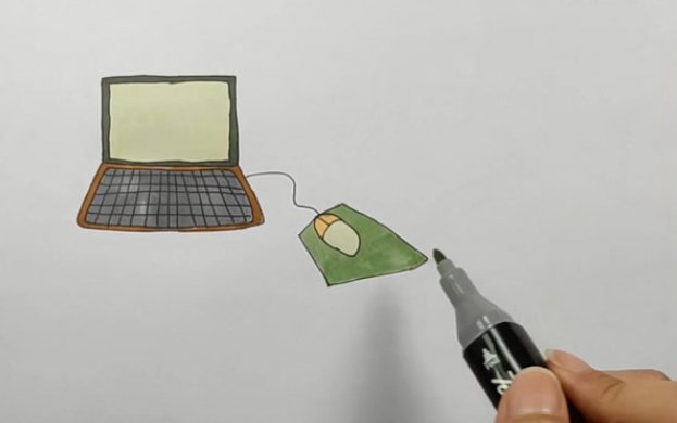 电脑简笔画怎么画电脑的简笔画步骤图解教程